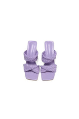 Lavender High Heels Woven Chunky Sandals