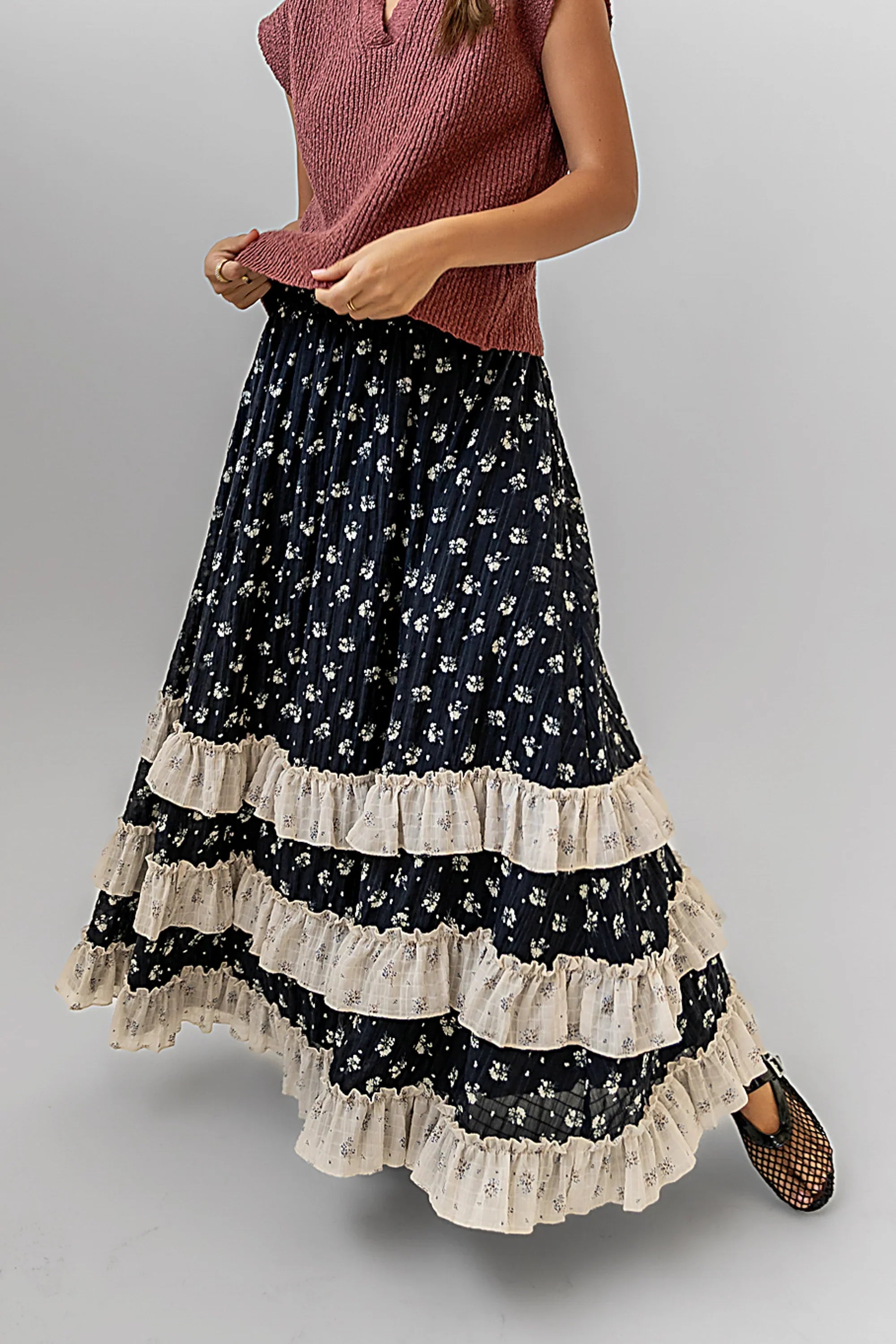 Aries Floral Maxi Skirt FINAL SALE