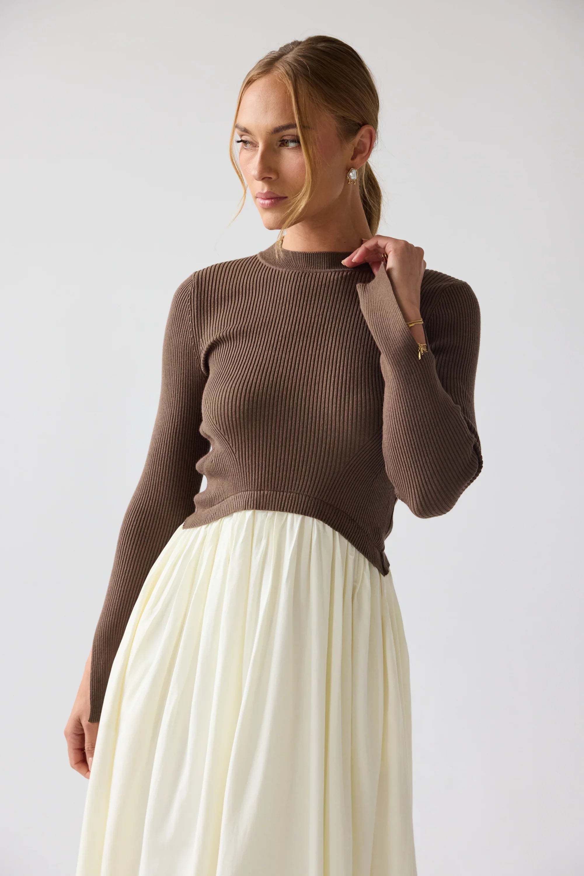 Kaison Mixed Media Midi Dress FINAL SALE
