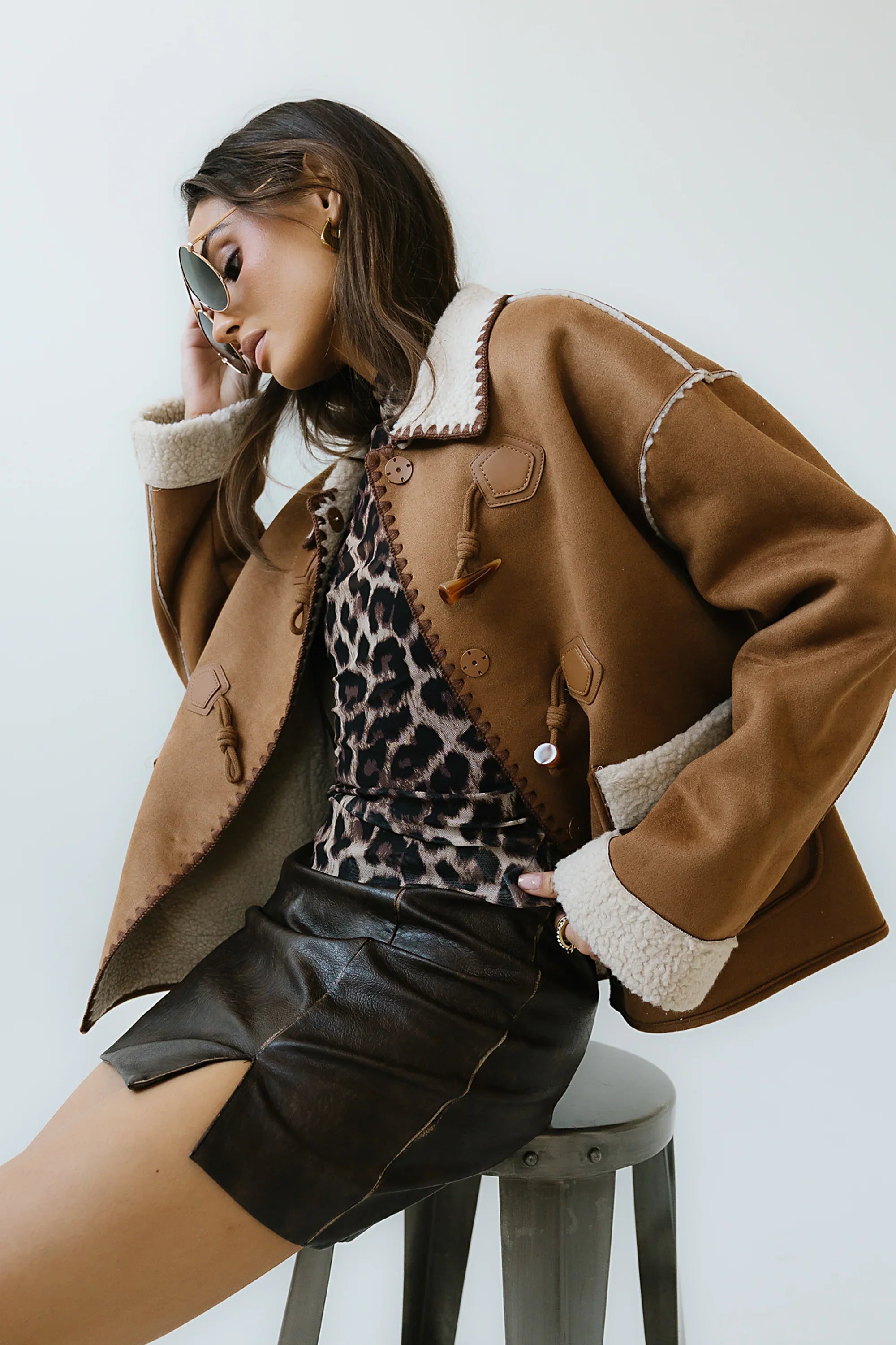 Collins Suede Jacket in Camel FINAL SALE