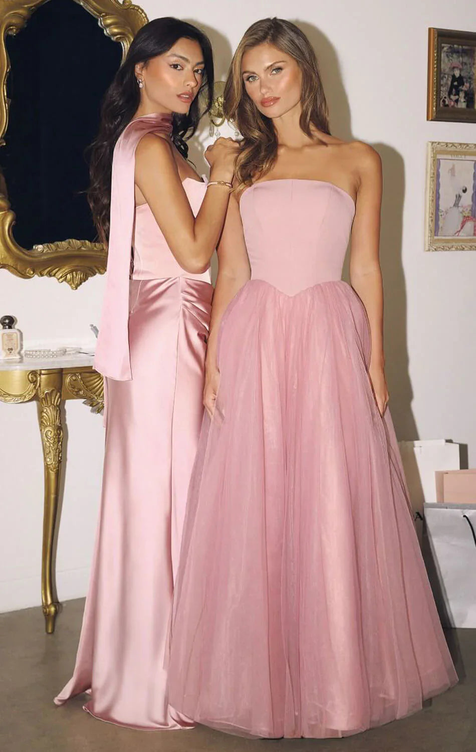 OPHELIA GOWN STRAPLESS A LINE DRESS WITH BOW