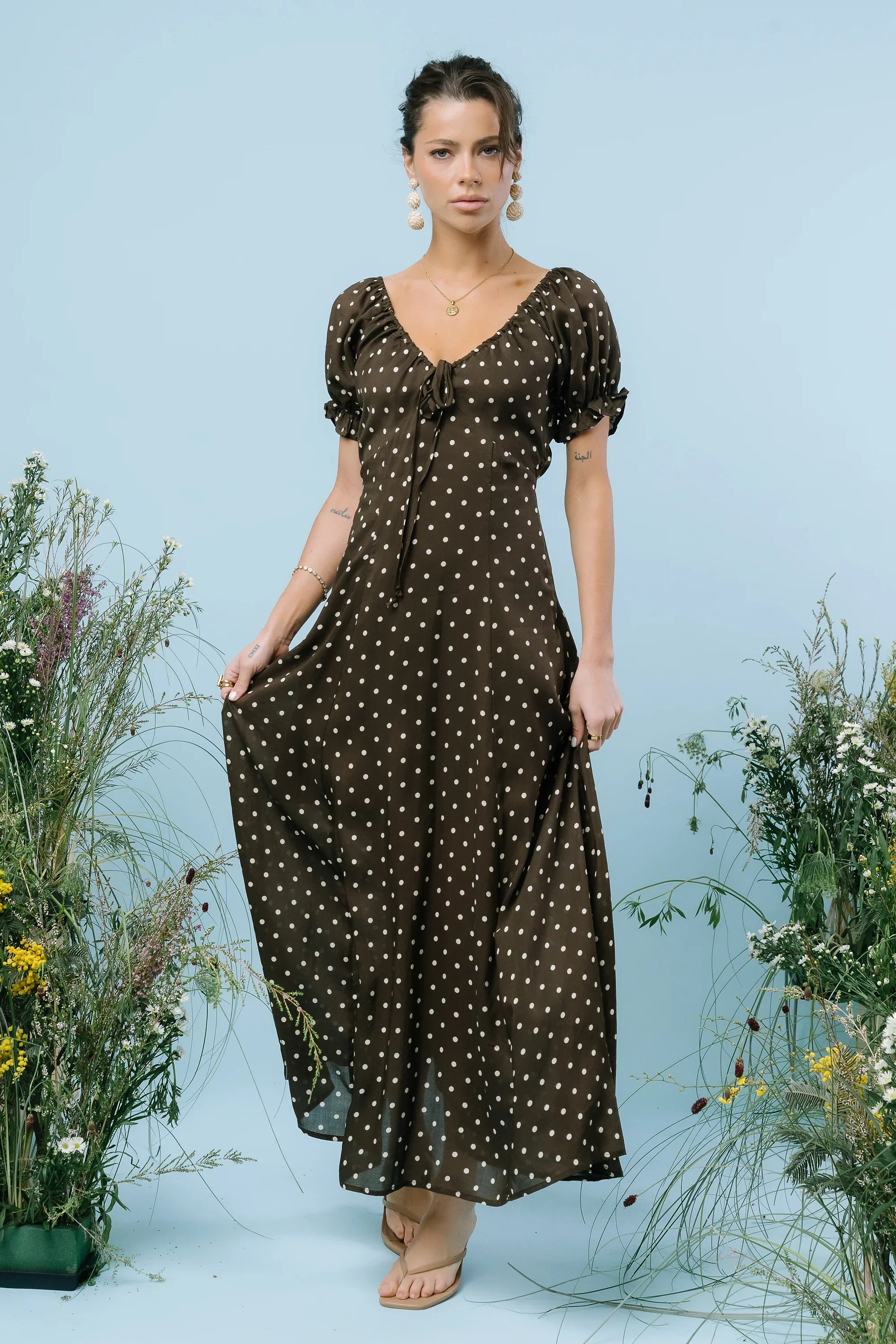 Julianna Polka Dot Maxi Dress