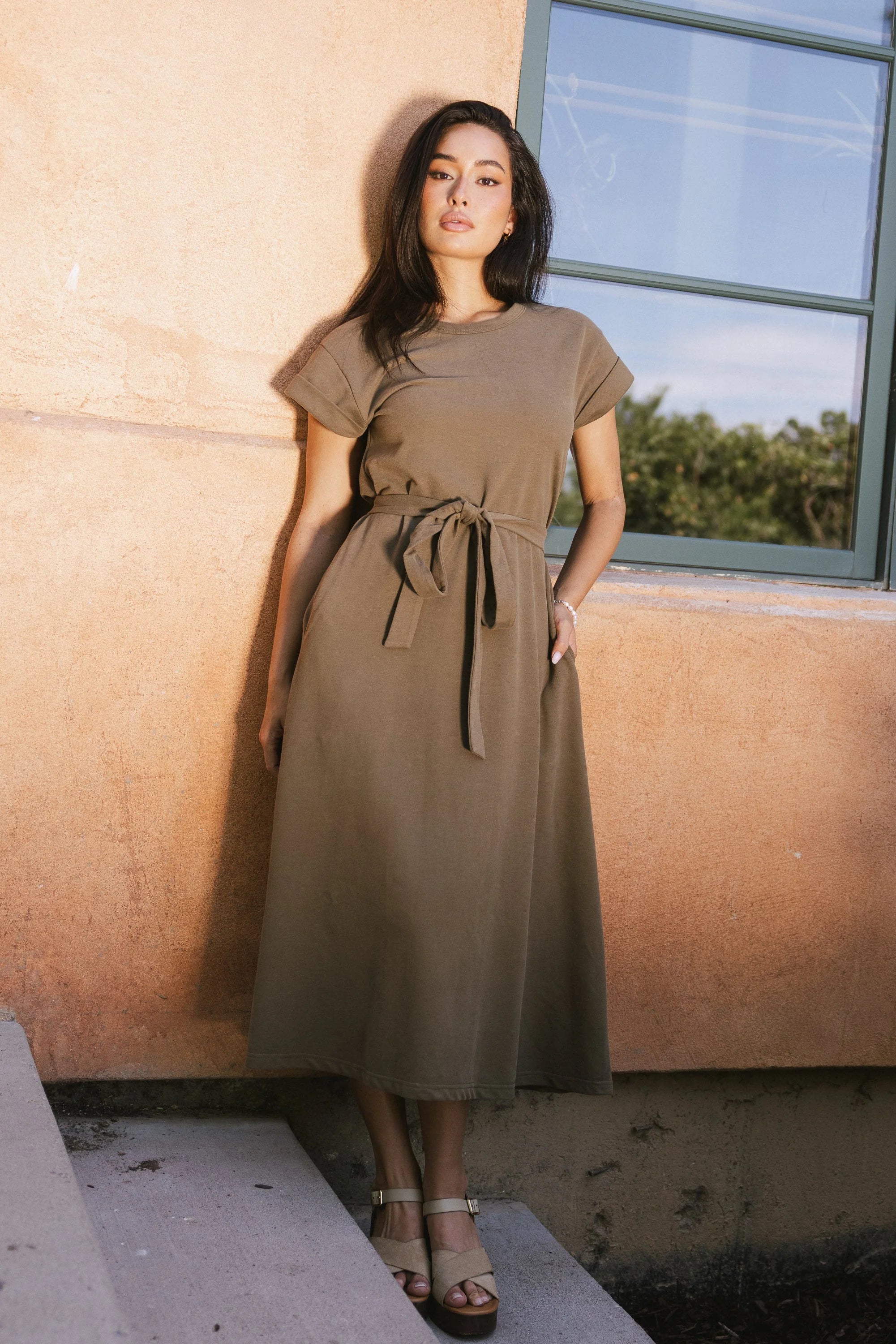 Saxton Maxi Dress in Olive FINAL SALE