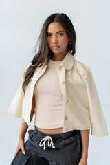 Cece Pleated Denim Jacket