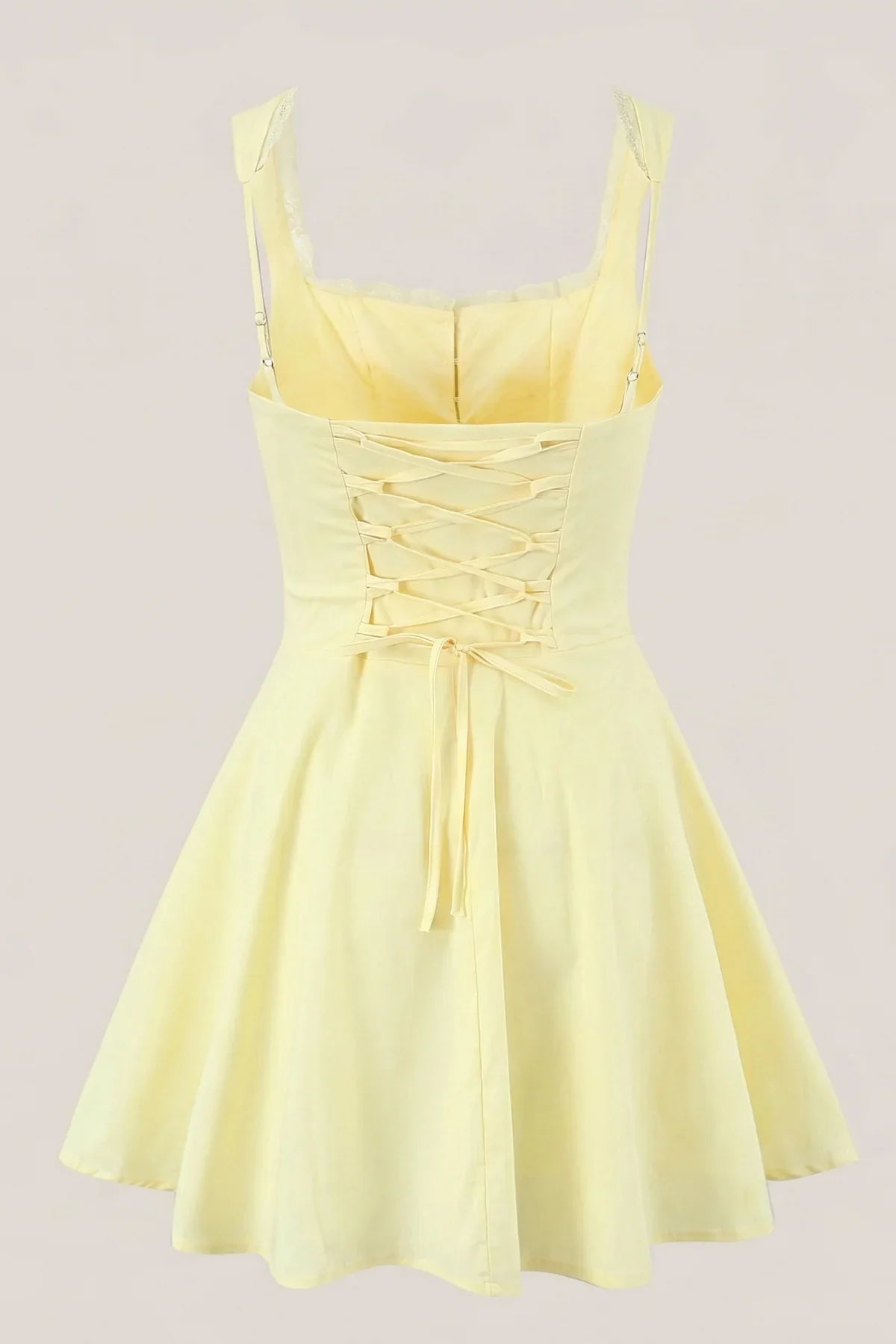 White Cotton Ruffled A Line Mini Dress