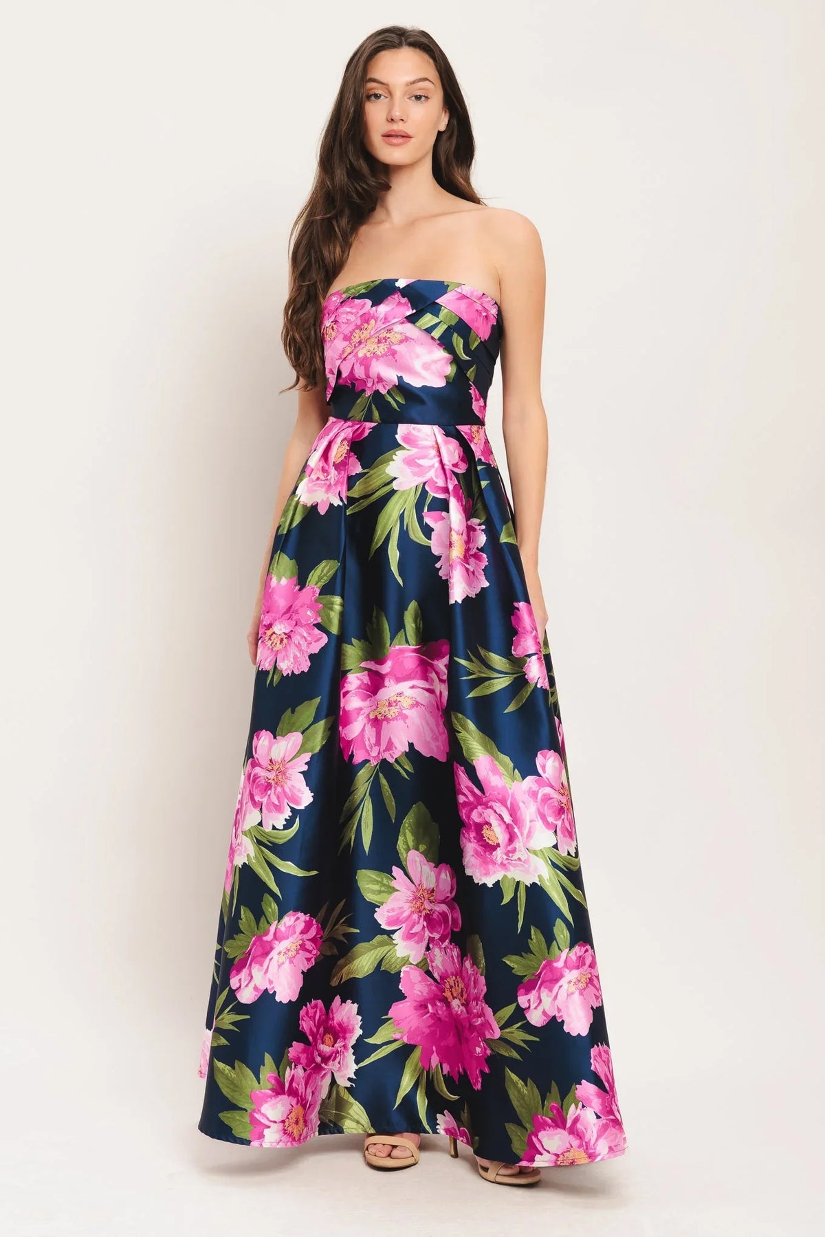 LUNA FLORA NAVY MAXI DRESS FINAL SALE