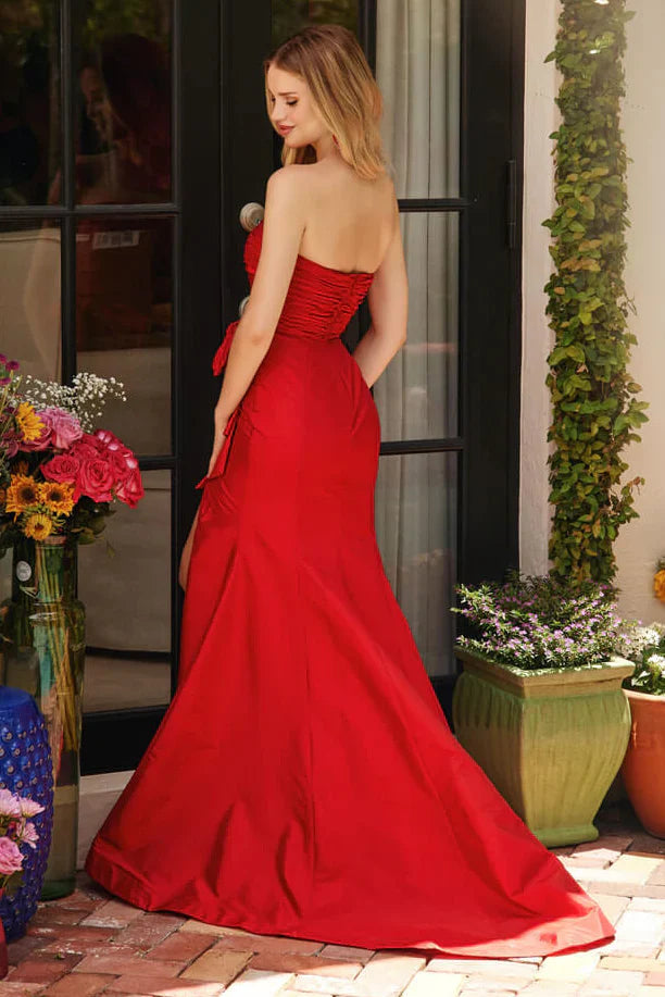 40072 Ava Presley Strapless Dress with Bow