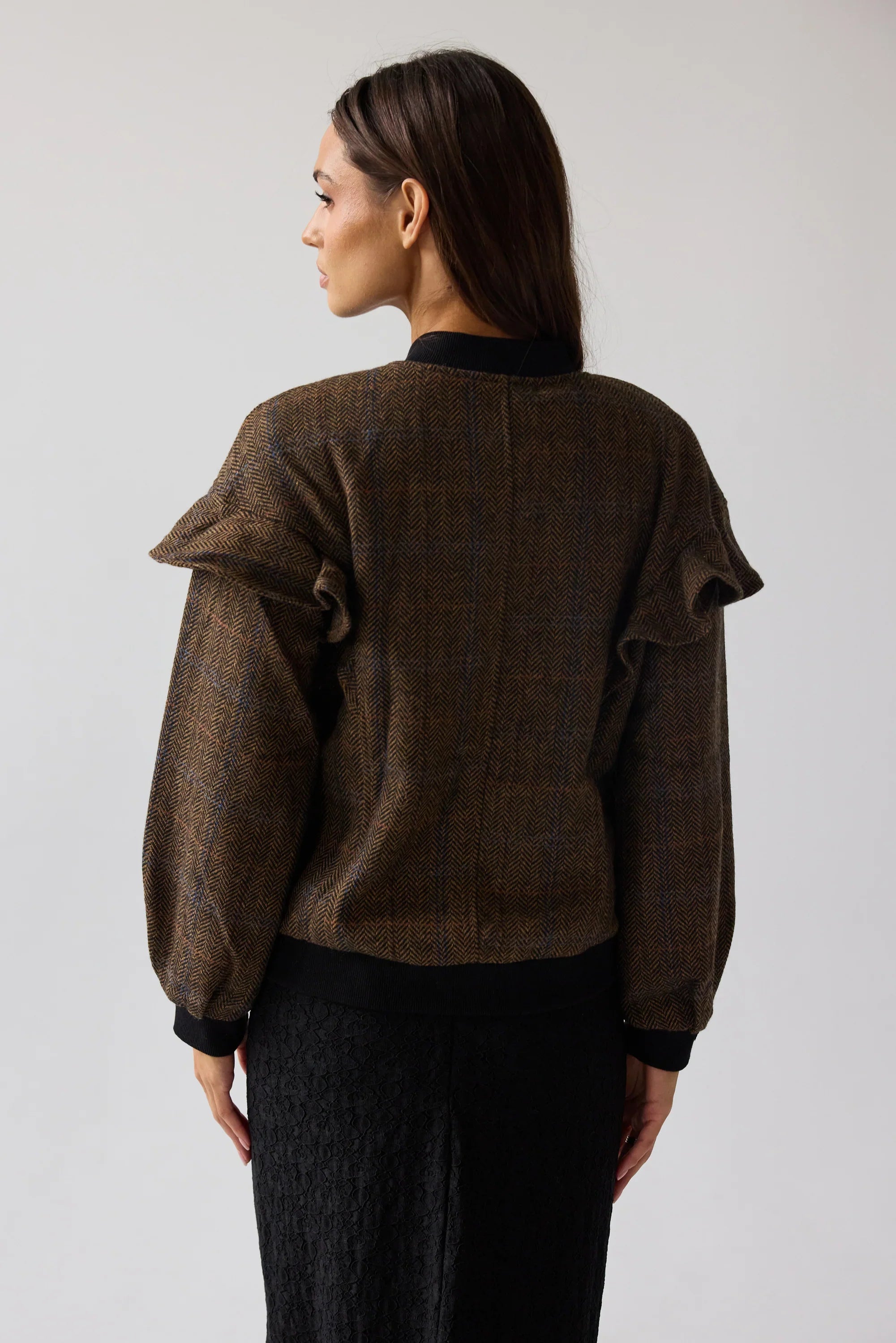 Ricky Herringbone Bomber Jacket
