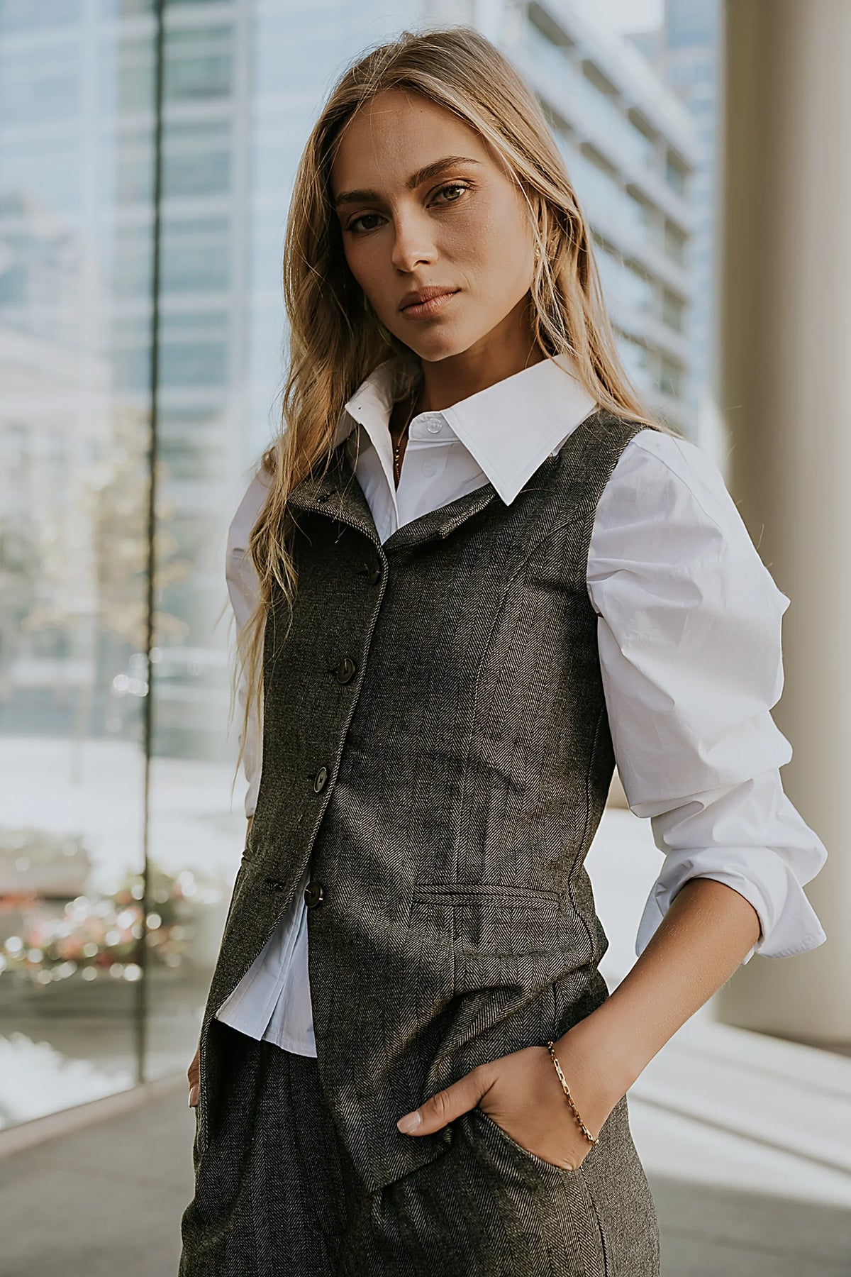 Arden Herringbone Vest