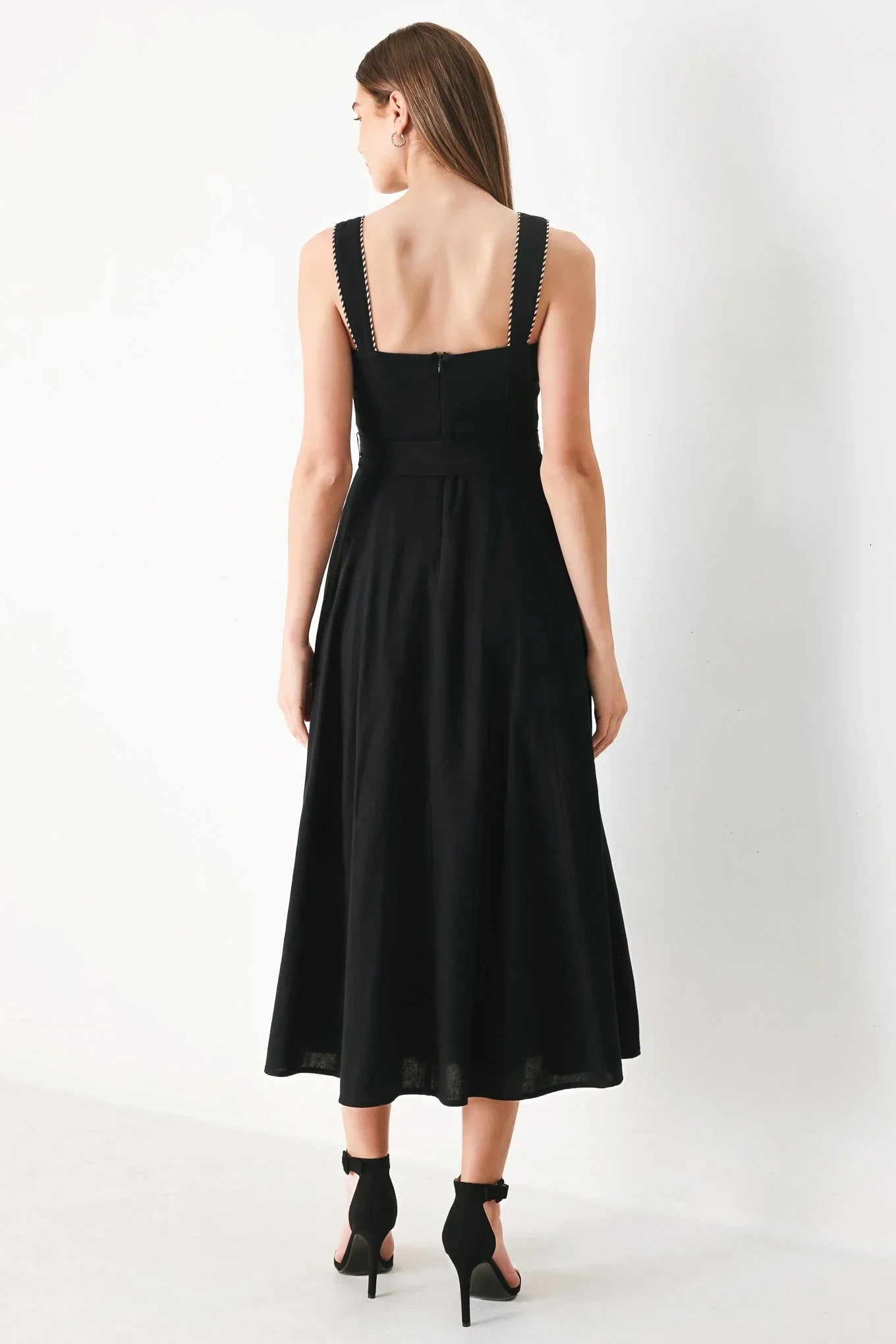 LOVELY NOIR BLACK MIDI DRESS