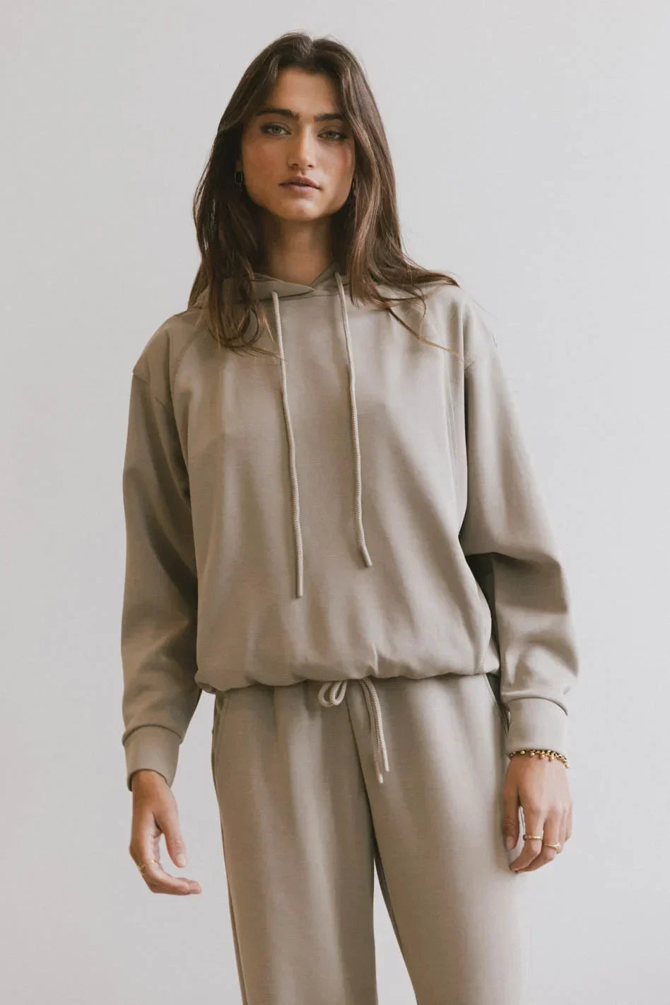 Flow State Pullover Hoodie in Taupe FINAL SALE