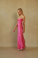 Alana Strapless Double Twist Tie Back Maxi Dress