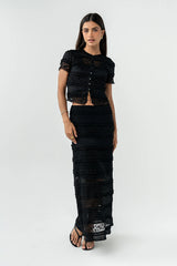 Lexie Lace Midi Skirt in Black