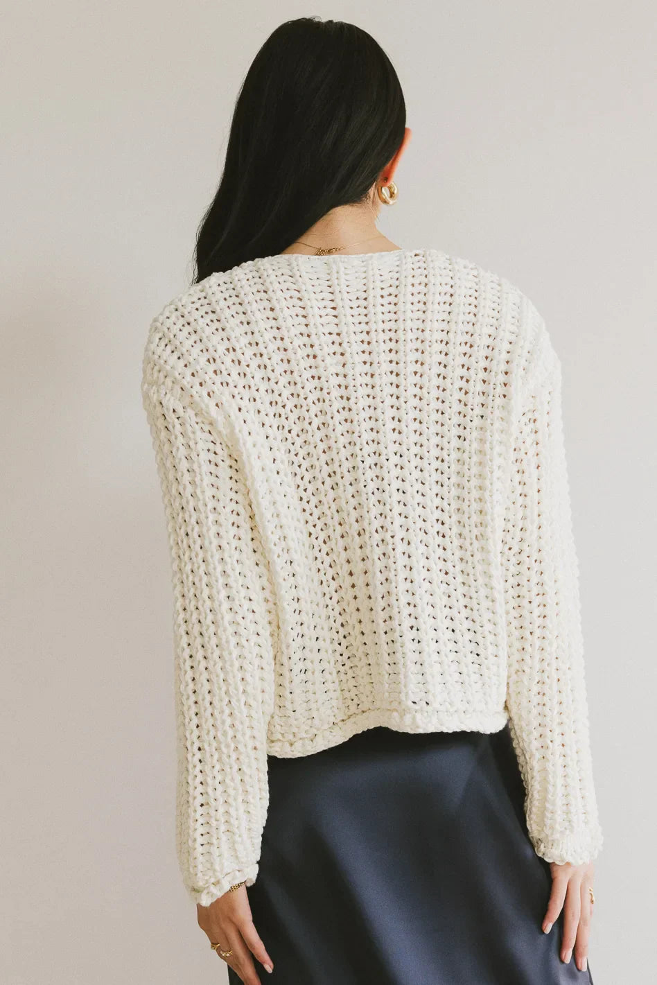 Janelle Knit Cardigan in Cream FINAL SALE