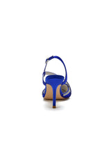 Pointed Toe Ankle Strap Crystal Heels