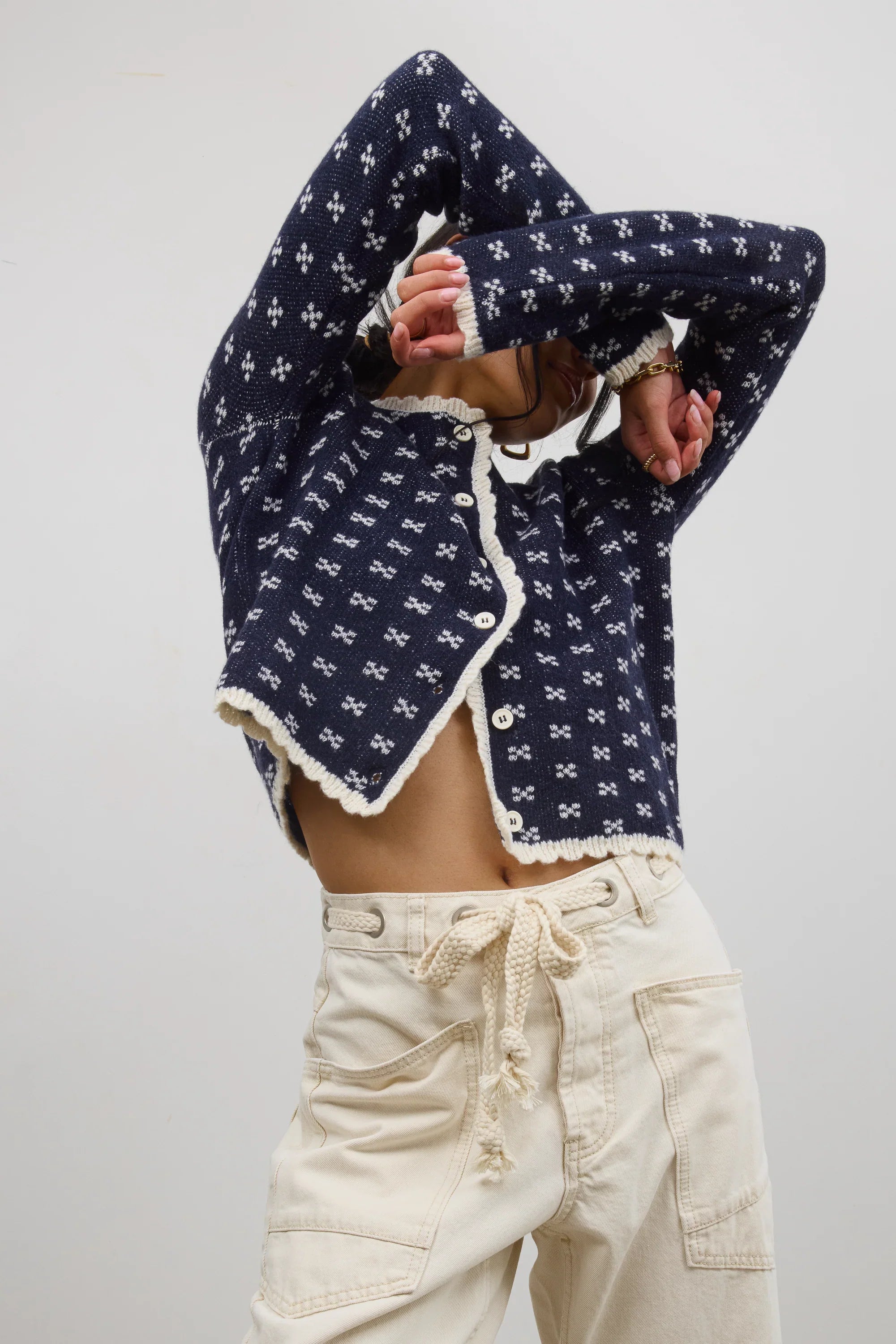 Jocelyn Barrel Jeans in Cream FINAL SALE
