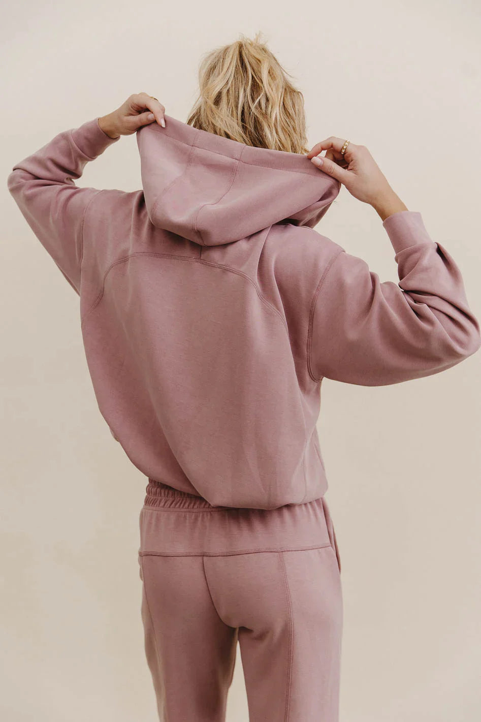 Balance Zip Up Hoodie in Mauve FINAL SALE