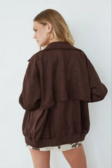 Cassie Suede Bomber Jacket