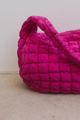 Nora Quilted Tote Bag in Fuschia FINAL SALE