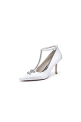 Party Pointed Toe Crystal Strap High Heels Shoes