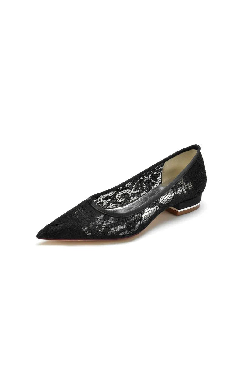 Lace Cocktail Pointed Toe Flats