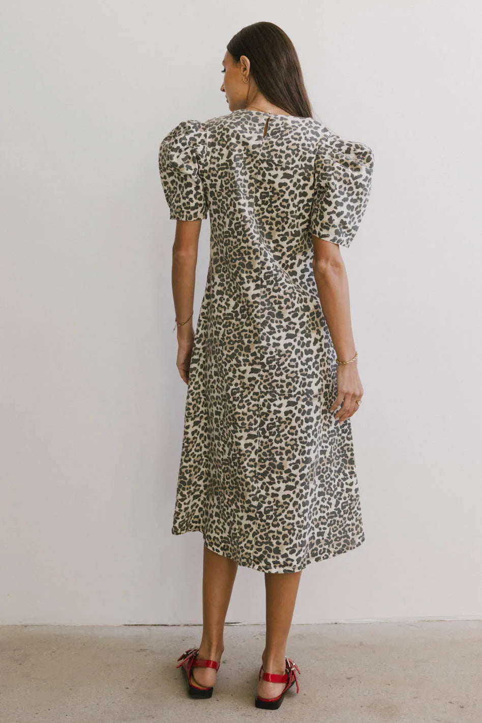 Campbell Denim Dress in Leopard FINAL SALE