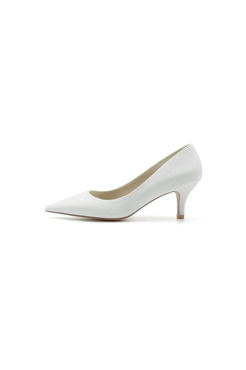Gold Glitter Crystal Pointed Toe Wedding Shoes
