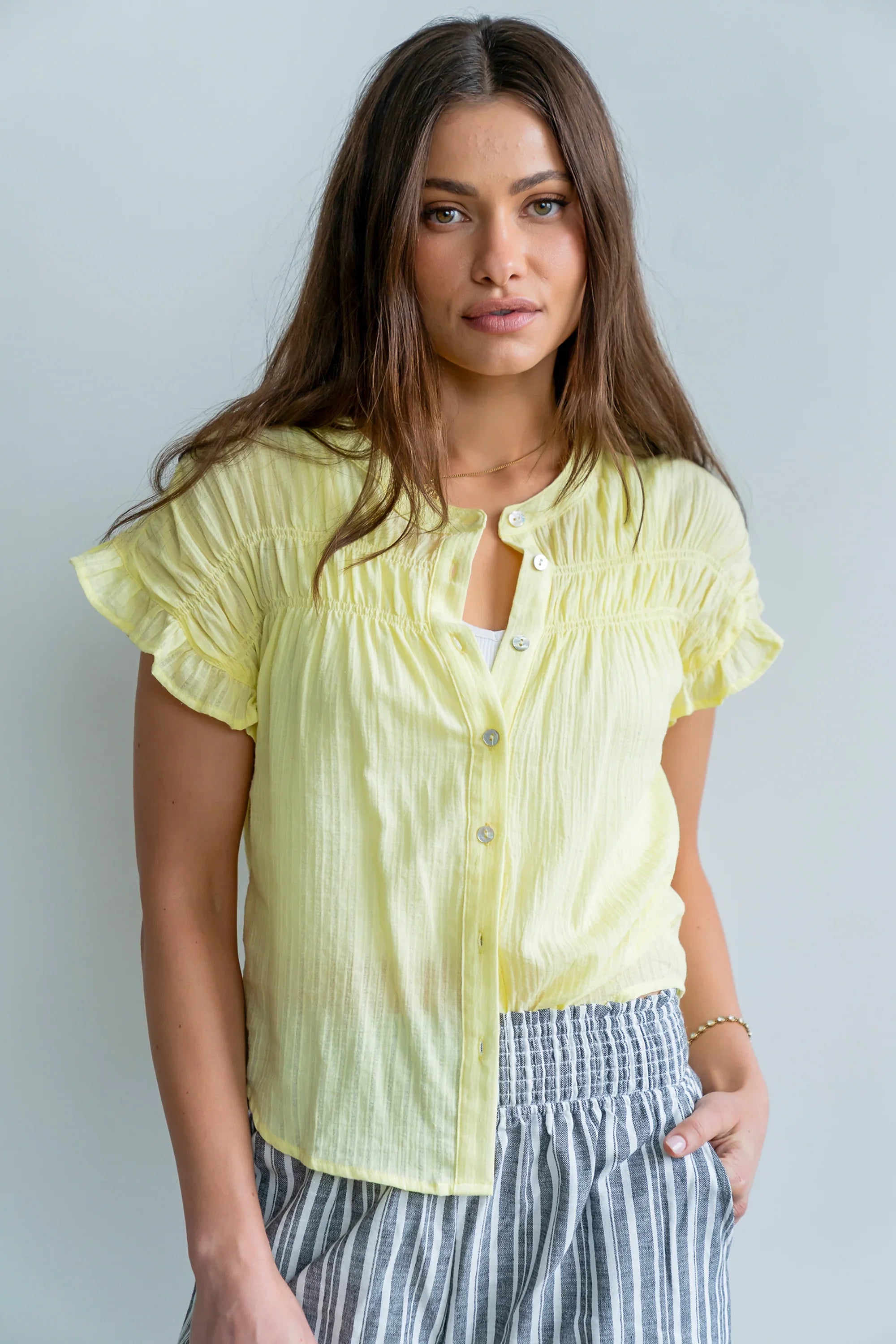Kaytee Striped Top in Yellow