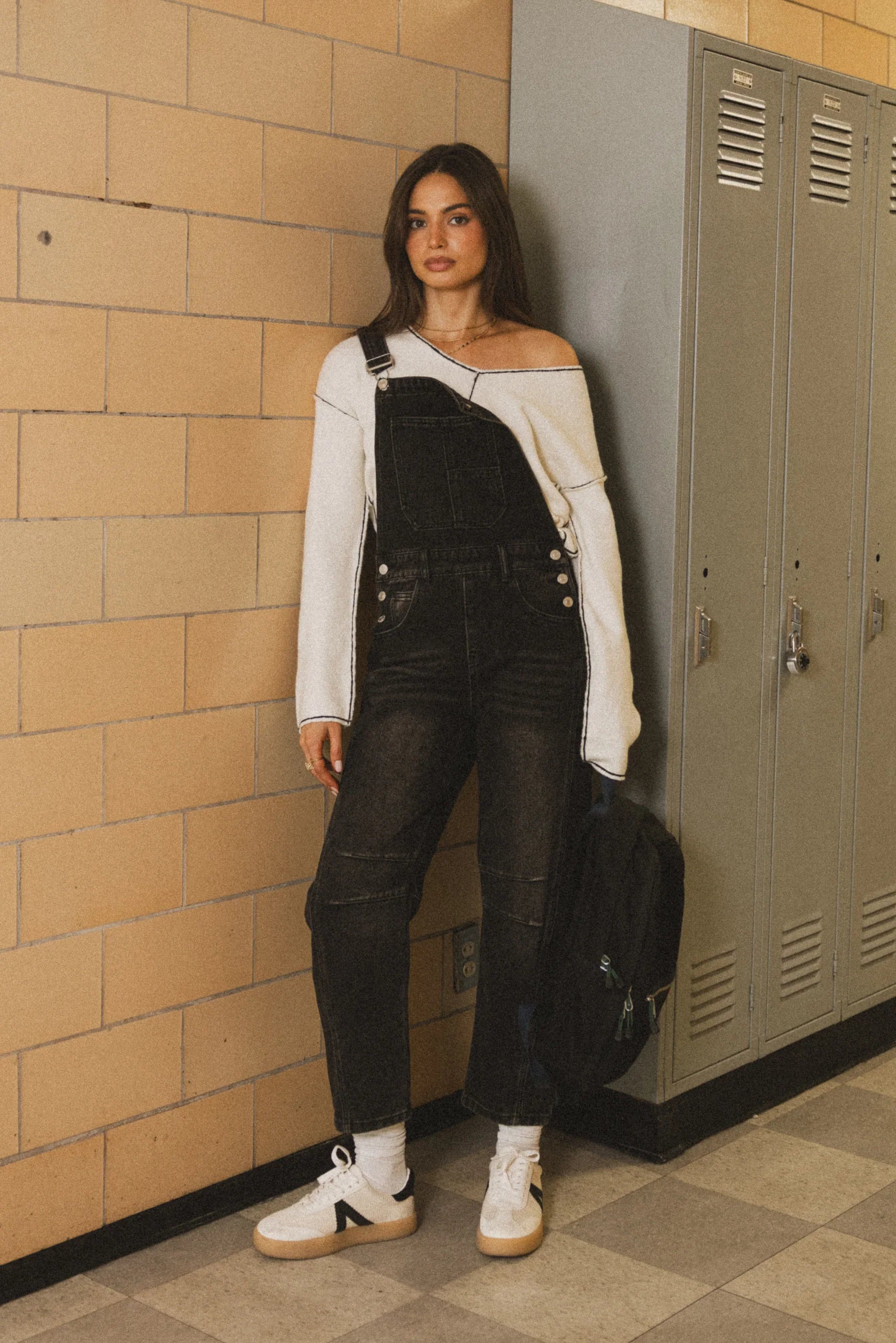 Tansy Denim Overalls in Black FINAL SALE