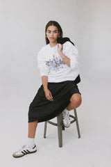 Preston Satin Skirt in Black FINAL SALE
