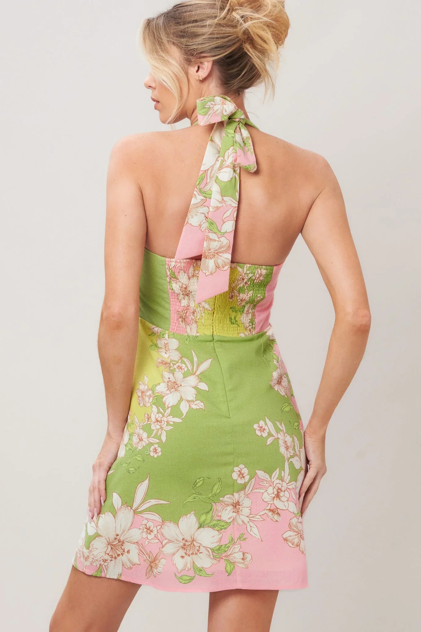 GLOW BLOSSOM FLORAL MINI DRESS