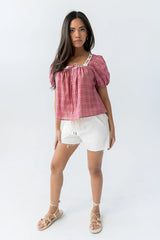 Briana Plaid Blouse