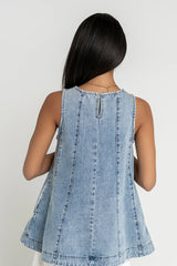 Savannah Denim Sleeveless Tunic Top
