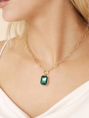 Deco Crystal Pendant Necklace