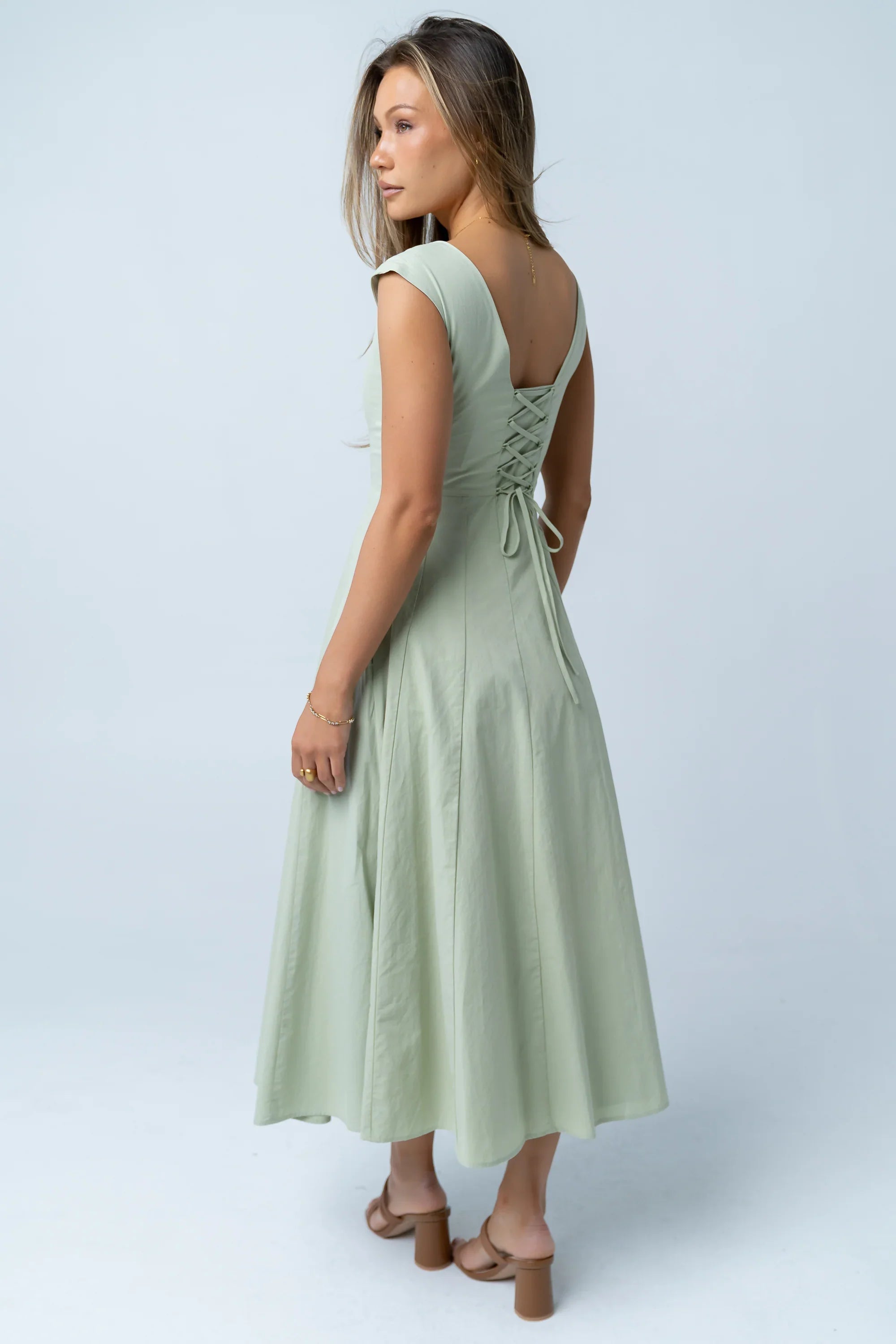 Colin Midi Dress in Sage