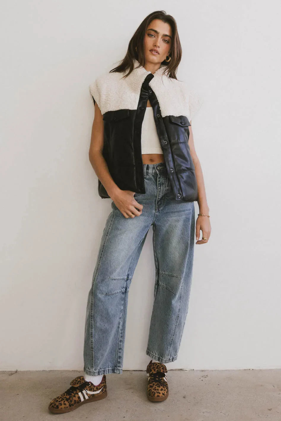 Lets Get Lost Vegan Vest in Black FINAL SALE