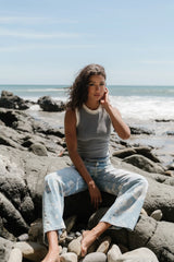 Lilah Reverse Seam Tank in Indigo