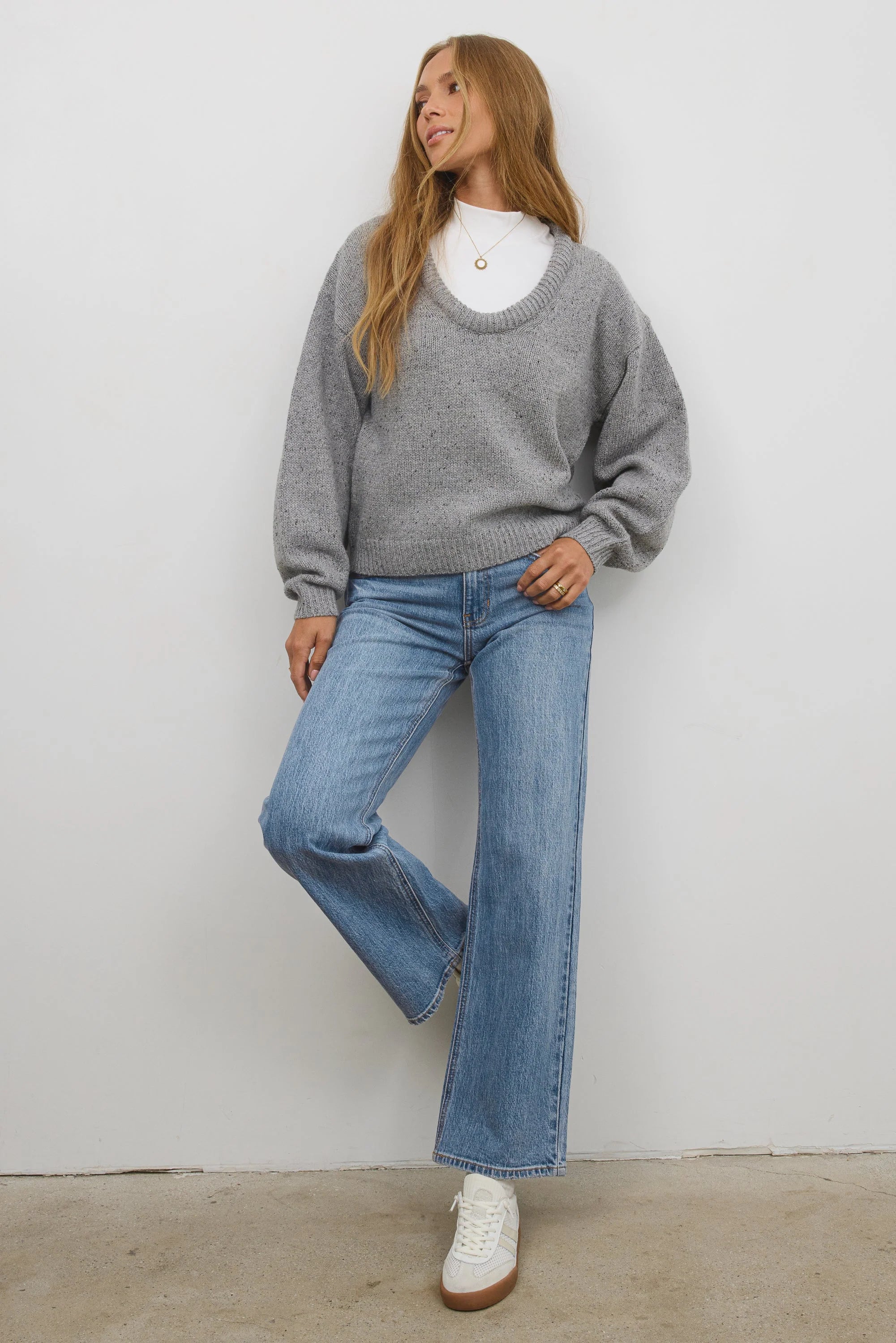 Fern Relaxed Sweater in Grey FINAL SALE