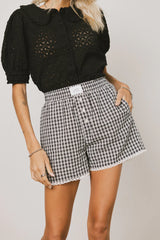 Sofia Gingham Shorts in Navy FINAL SALE
