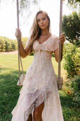 Kora Ruffle Maxi Dress in Yellow