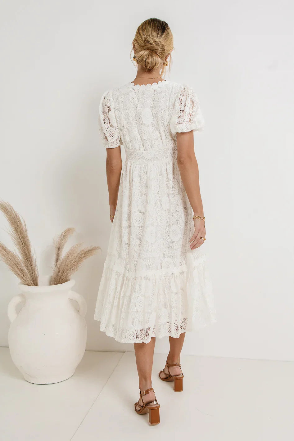 Rowan Lace Dress in White FINAL SALE