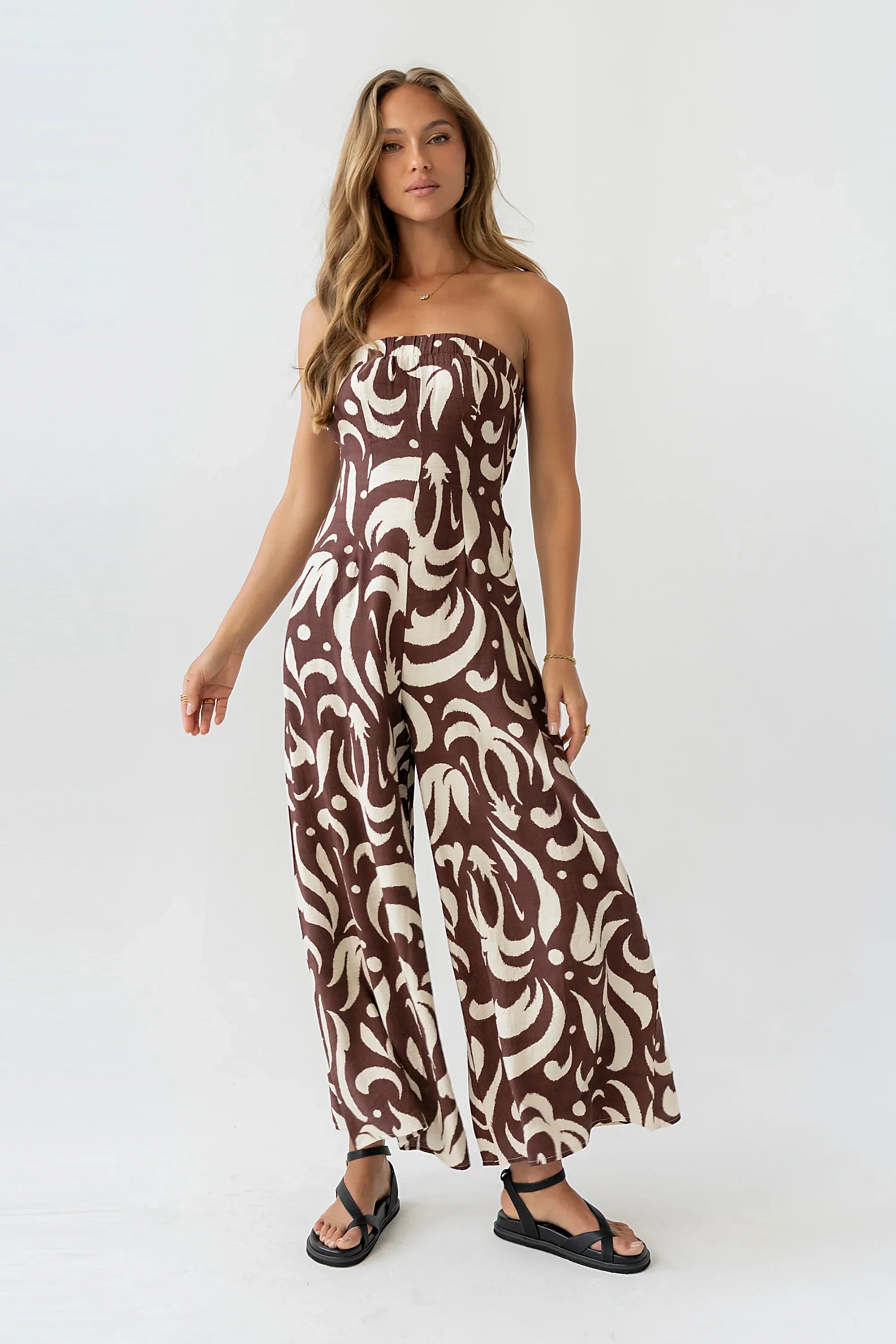 Anya Sleeveless Abstract Jumpsuit