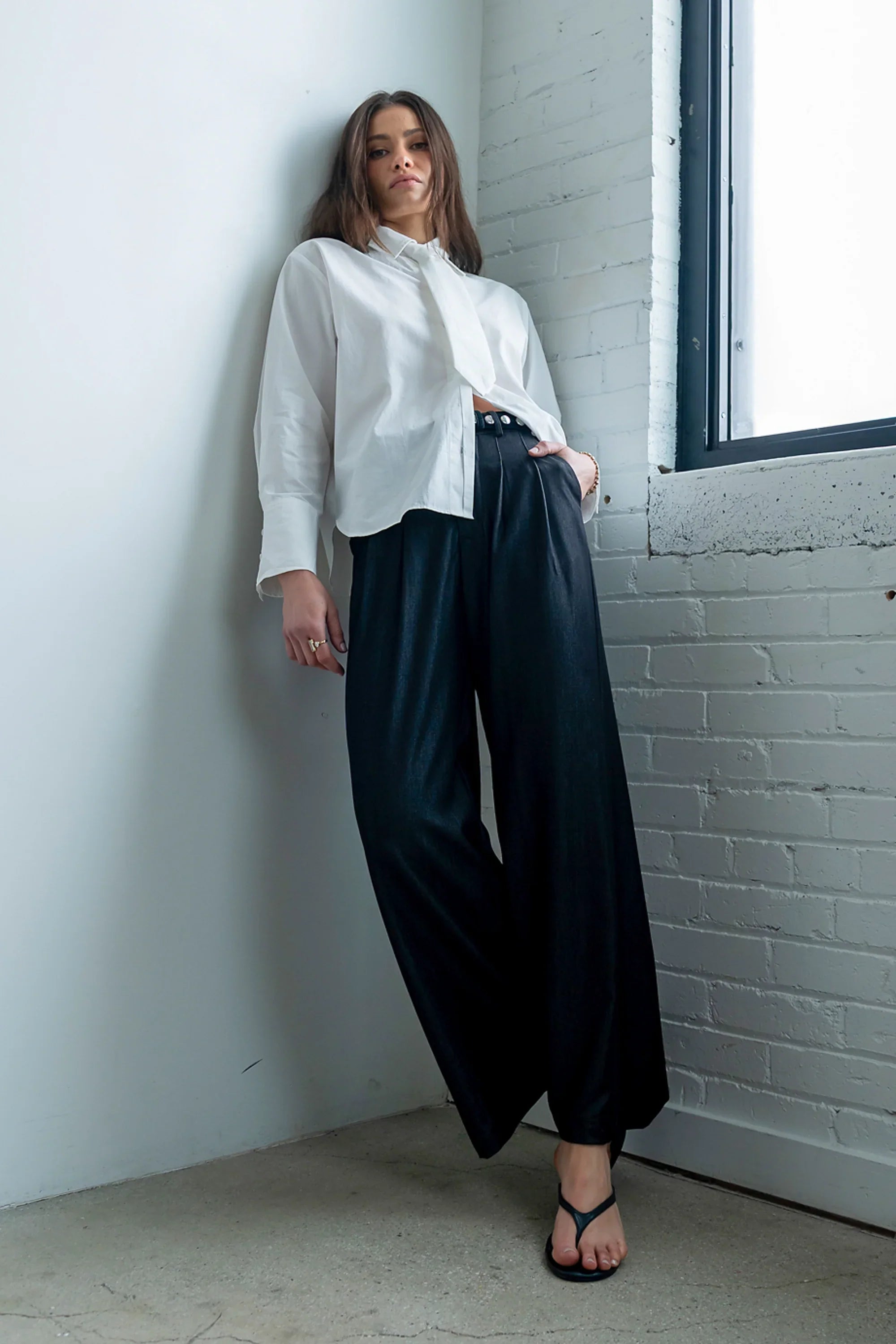 Joey Pleated Pants in Black