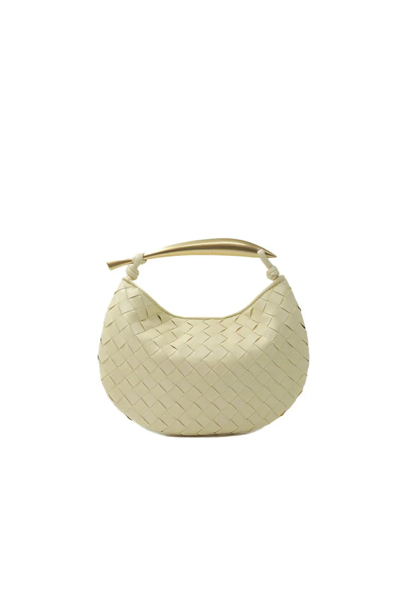 Womens Woven Dumpling Clutch Bag