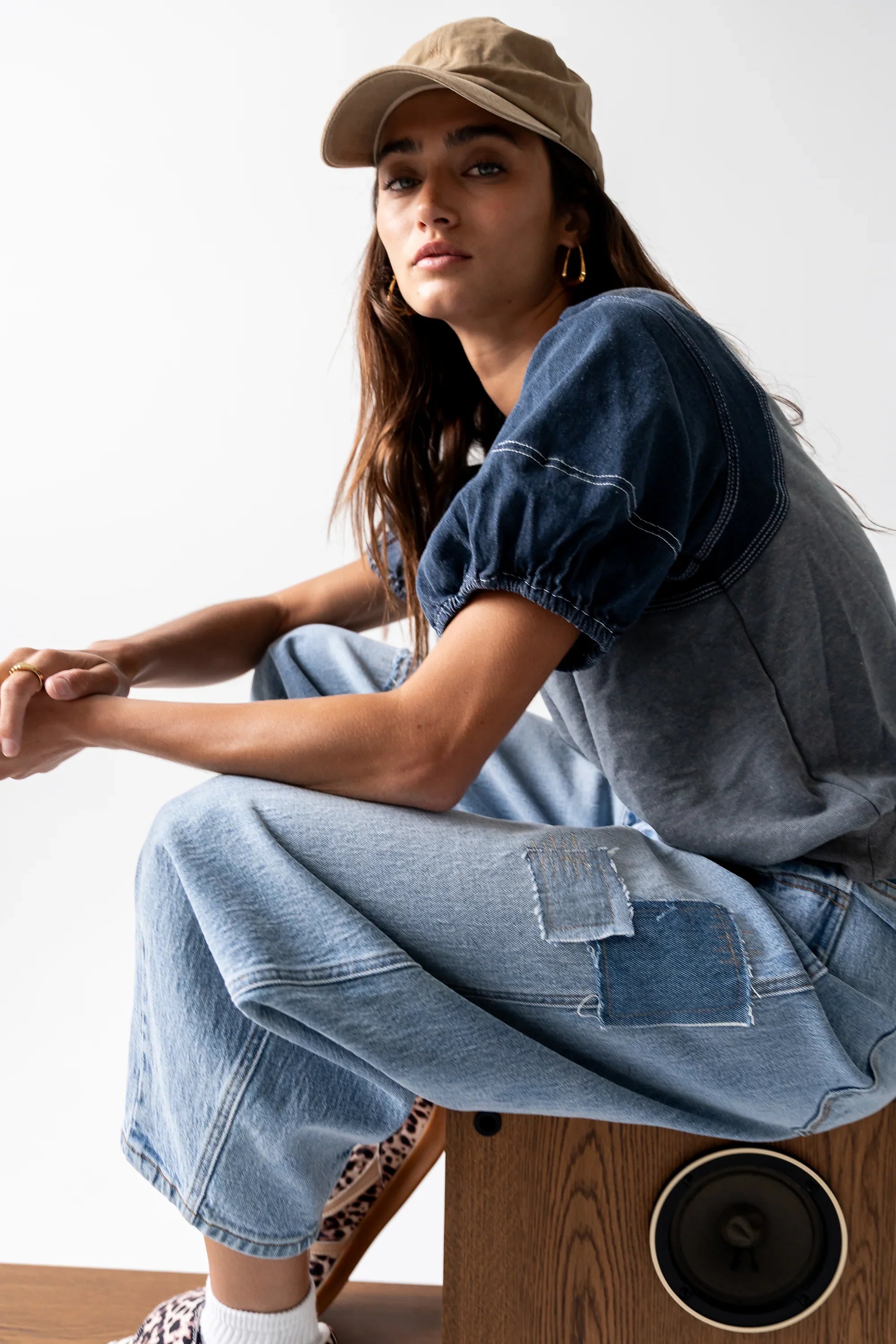 Jane Patchwork Barrel Jeans FINAL SALE