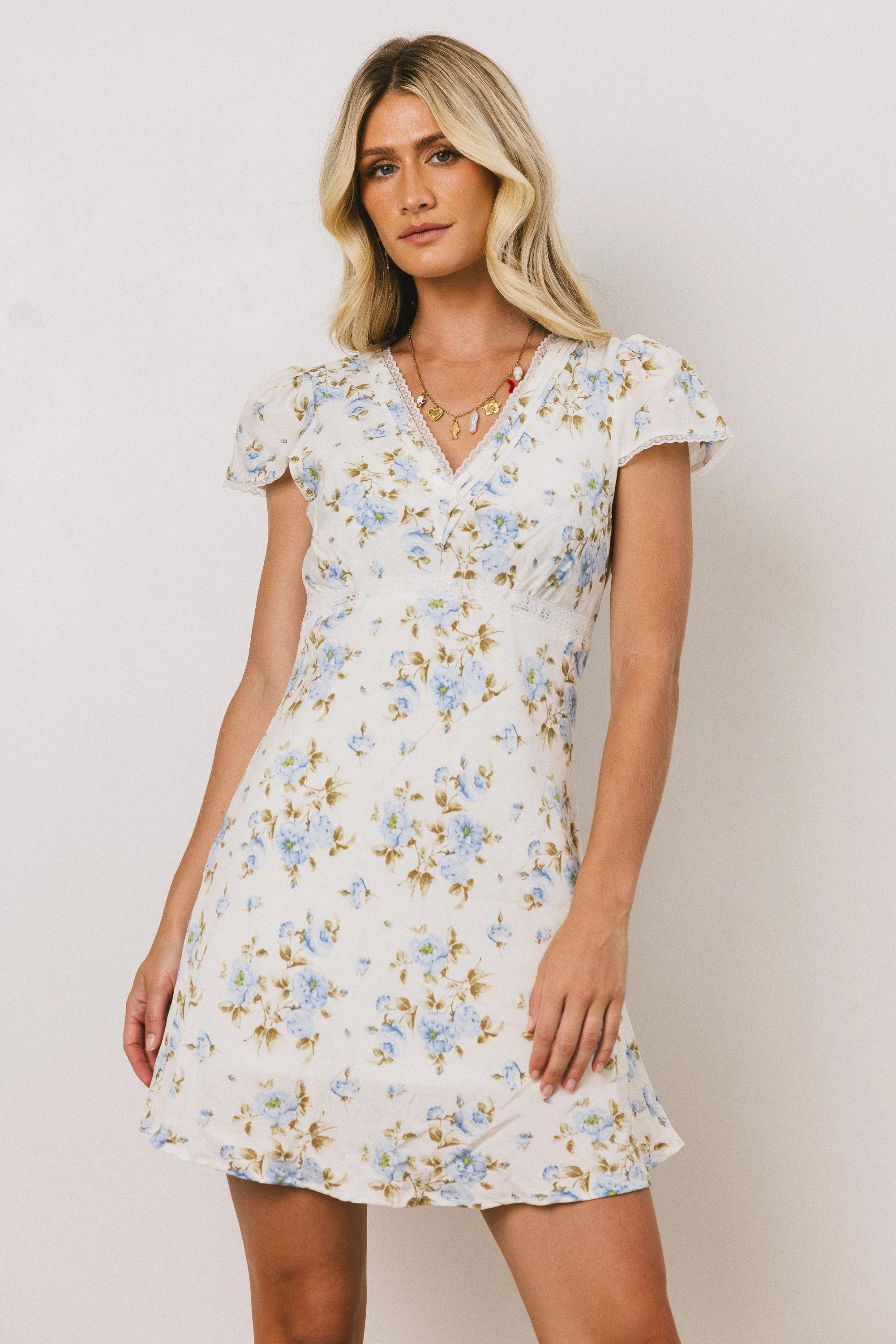 Leo Lace Trim Mini Dress FINAL SALE