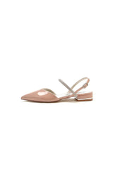 Nude Pink High Heels with Silver Trim
