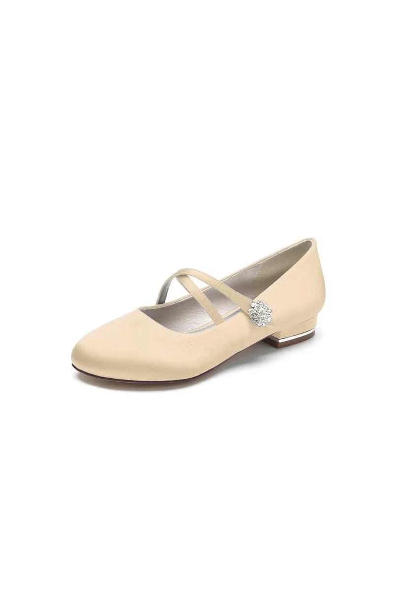 Flats with Rhinestone Buckle Party