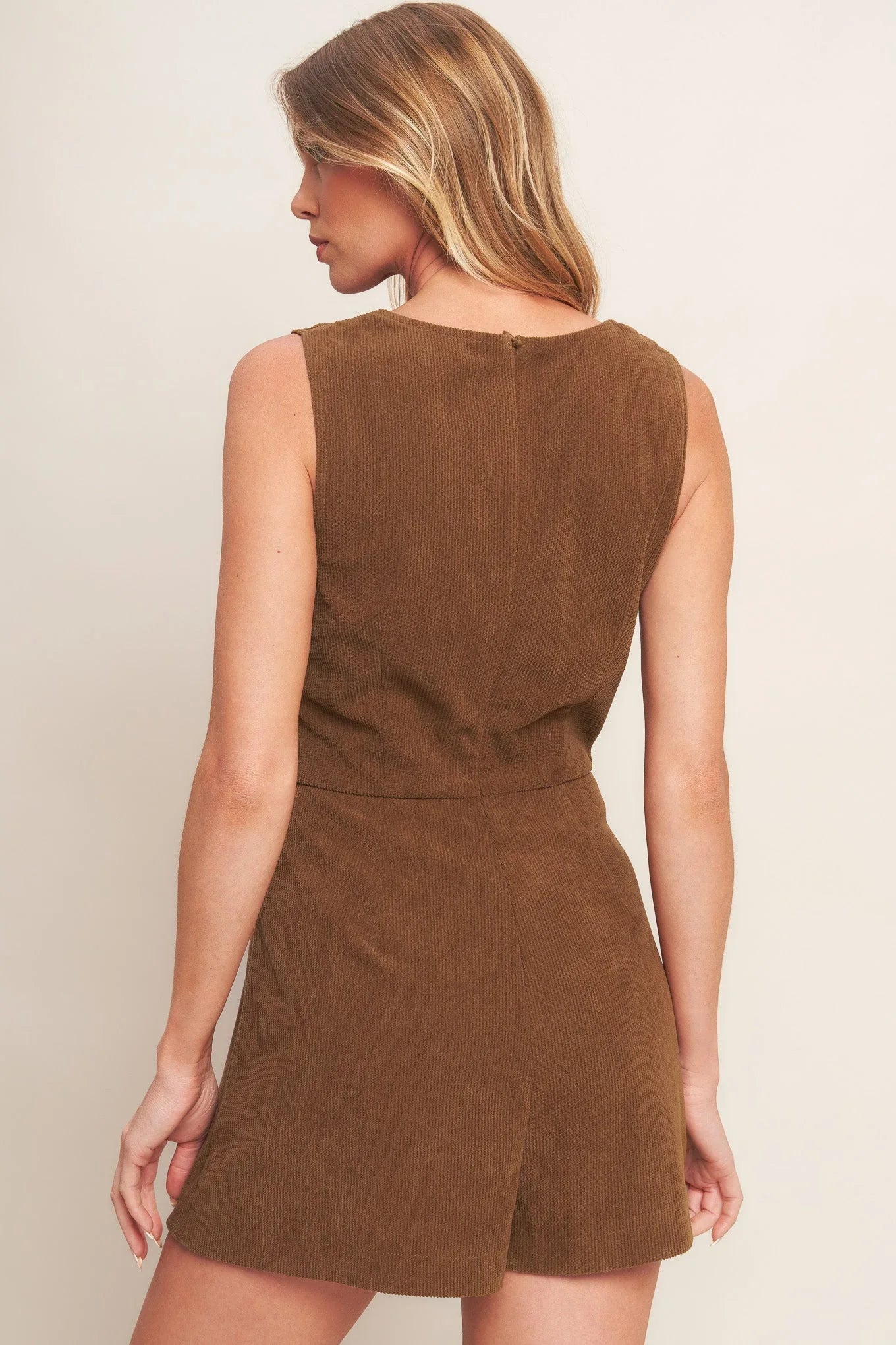BROWN CORDUROY ROMPER FINAL SALE