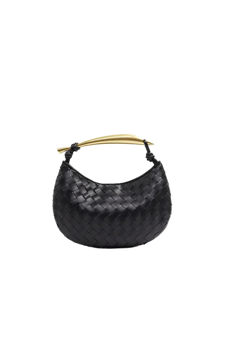 Womens Woven Dumpling Clutch Bag